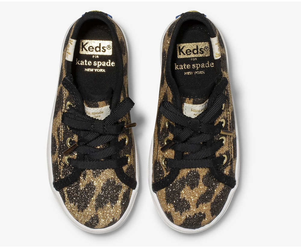 Basket Keds Enfant Leopard - Kate Spade New York Kickstart Jr. Glitter Leopard - 714-EHYBAC